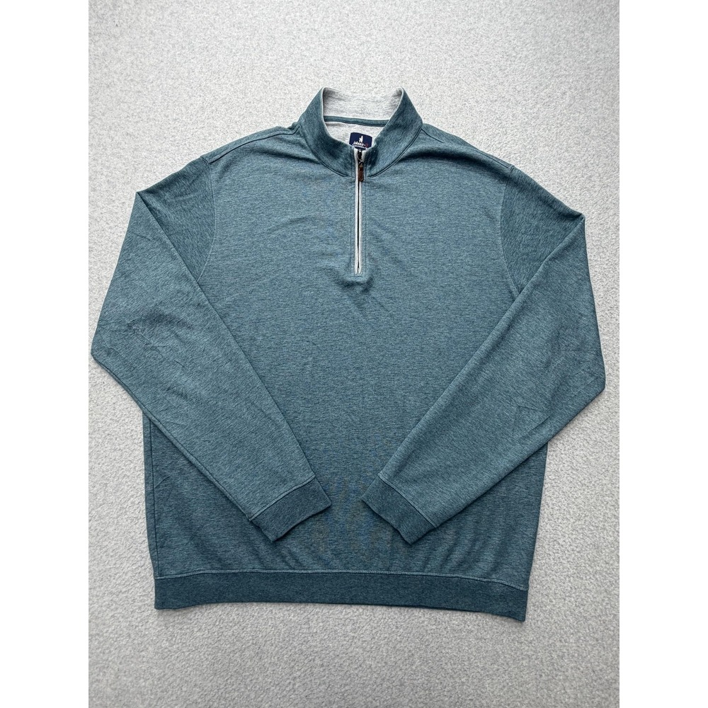 Johnnie-O Quarter Zip Sweatshirt Mens XL Blue Mock Neck Pullover Lightweight